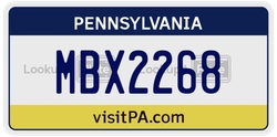 MBX2268  license plate in PA