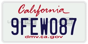 9FEW087 license plate in California