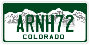 ARNH72 license plate in Colorado