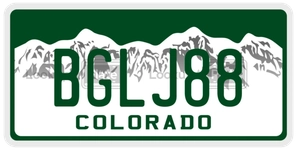 BGLJ88 license plate in Colorado