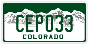 CEP033 license plate in Colorado