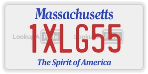 1XLG55 license plate in Massachusetts