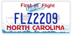 FLZ2209 license plate in North Carolina