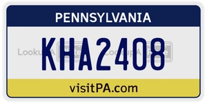 KHA2408 license plate in Pennsylvania