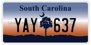 YAY637 license plate in South Carolina