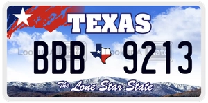 BBB9213 license plate in Texas