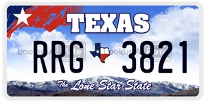 RRG3821 license plate in Texas