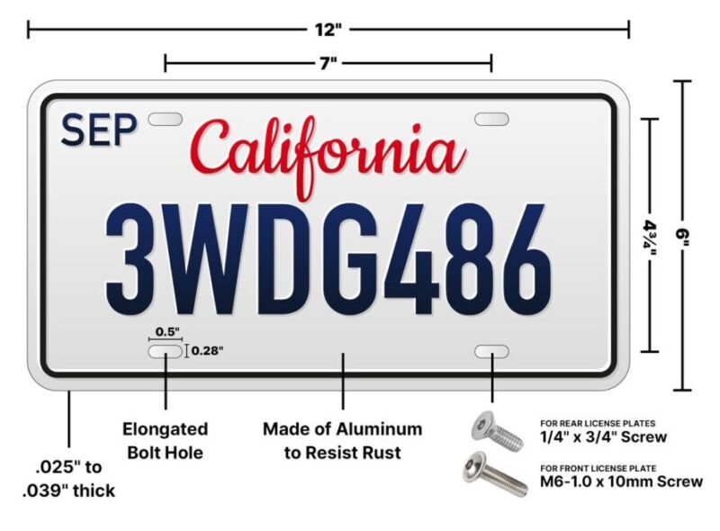 U.S. License Plate Sizes and Dimensions Guide LookupAPlate